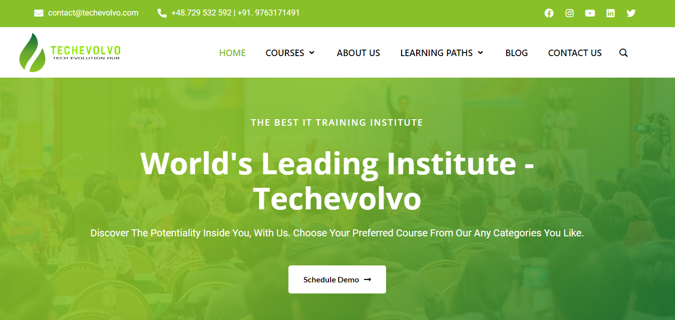 Techevolvo Education Website Image